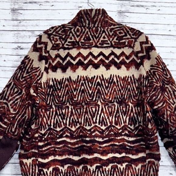 Free People Tribal Patterned Faux Fur Coat - Picture 4 of 13